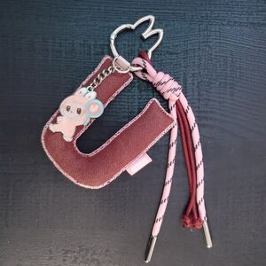 Pink and Brown Kids Keychain Accessory
